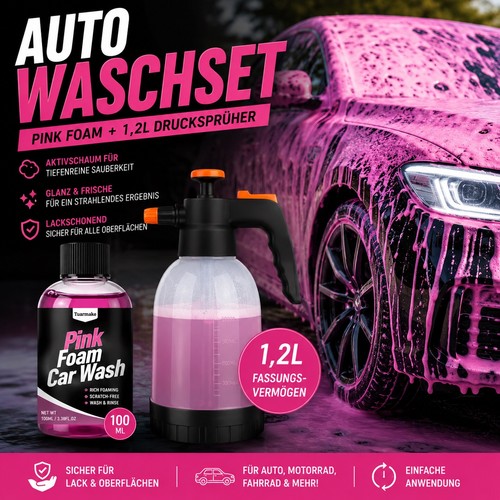 Auto waschset pink foam - waschset,